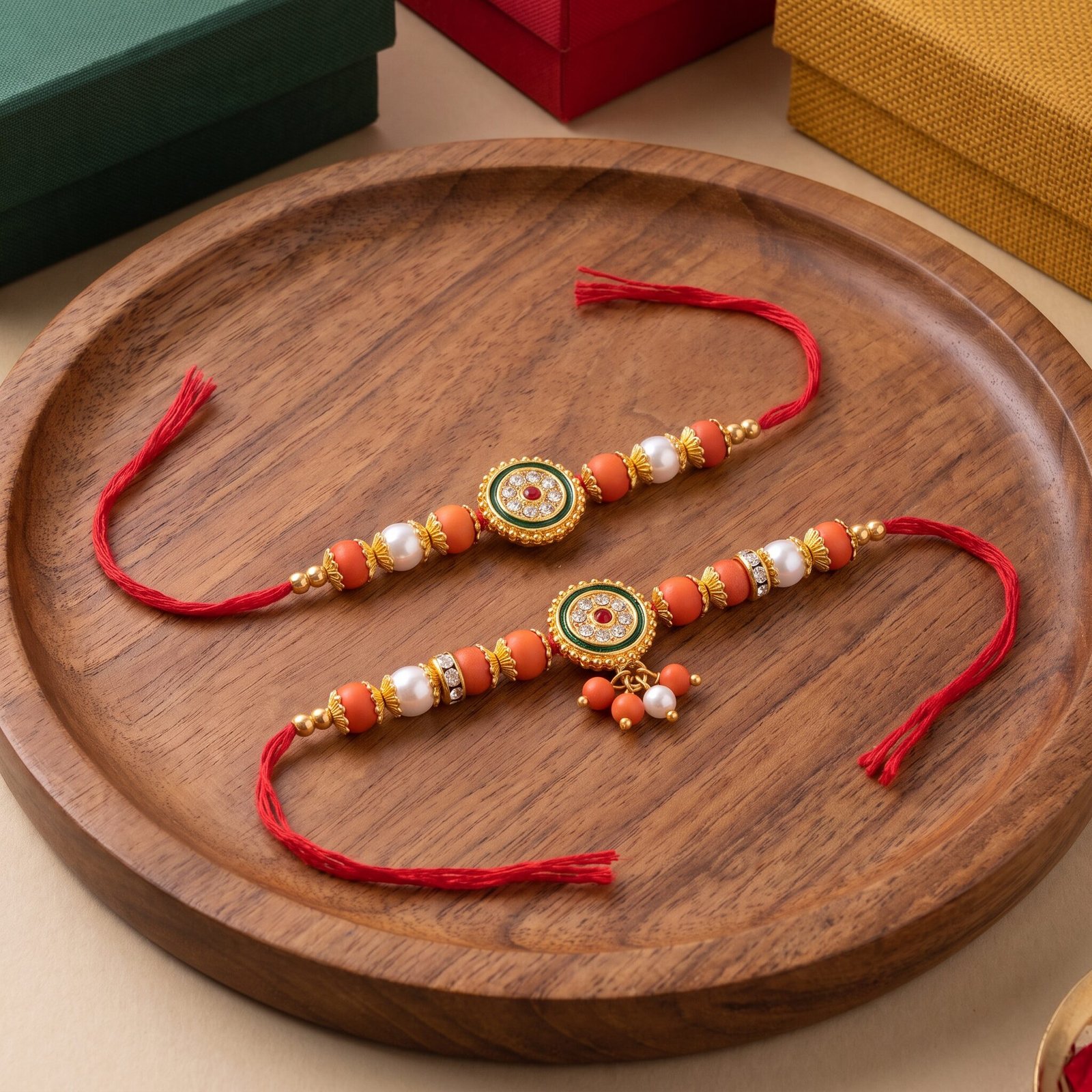 Coral Heritage Bhaiya Bhabhi Rakhi Set — view 2 of 2