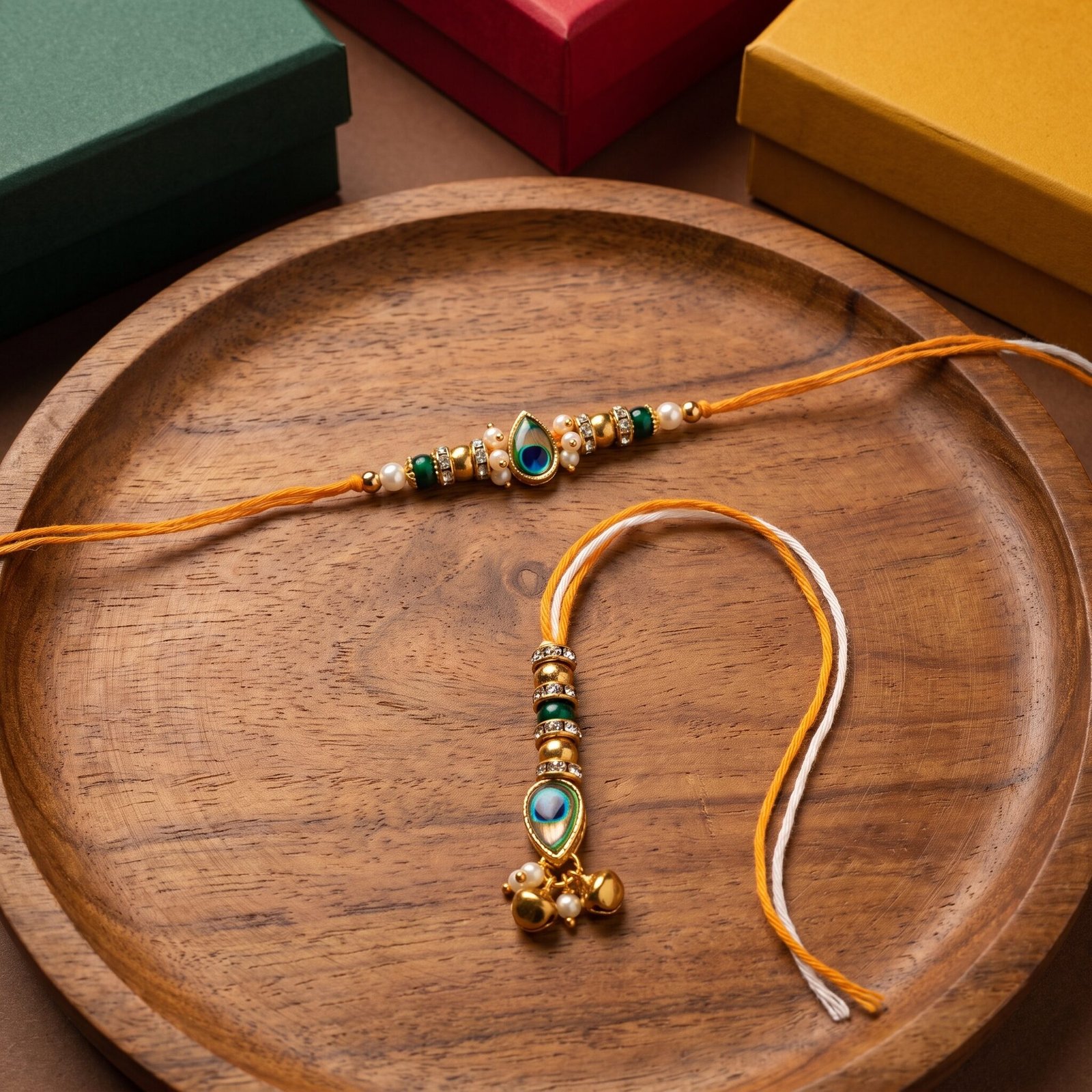 Peacock Elegance Bhaiya Bhabhi Rakhi Set — view 2 of 2