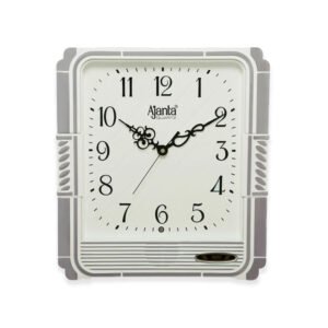 Ajanta Classic Silver Square Quartz Wall Clock