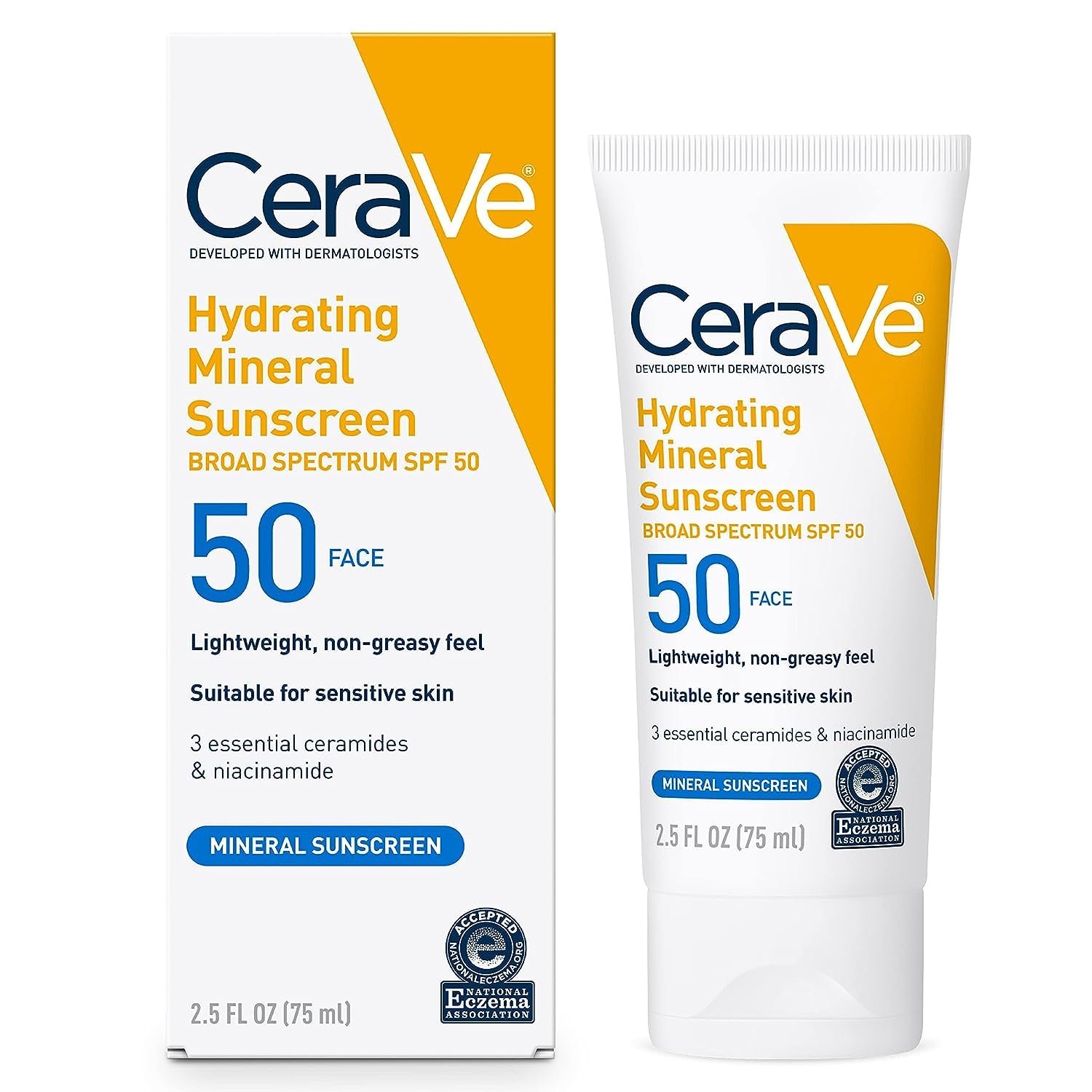 CeraVe Hydrating Mineral Sunscreen SPF 50 Face 75ml