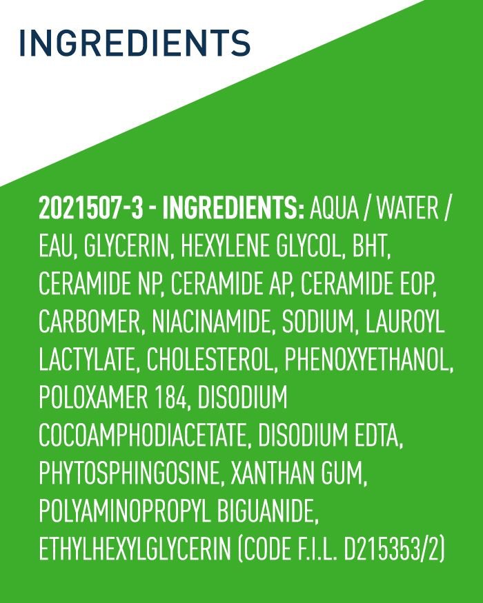 CeraVe Hydrating Micellar Water 296ml ingredients and key actives