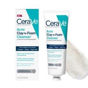 CeraVe Acne Clay-to-Foam Cleanser 118ml front