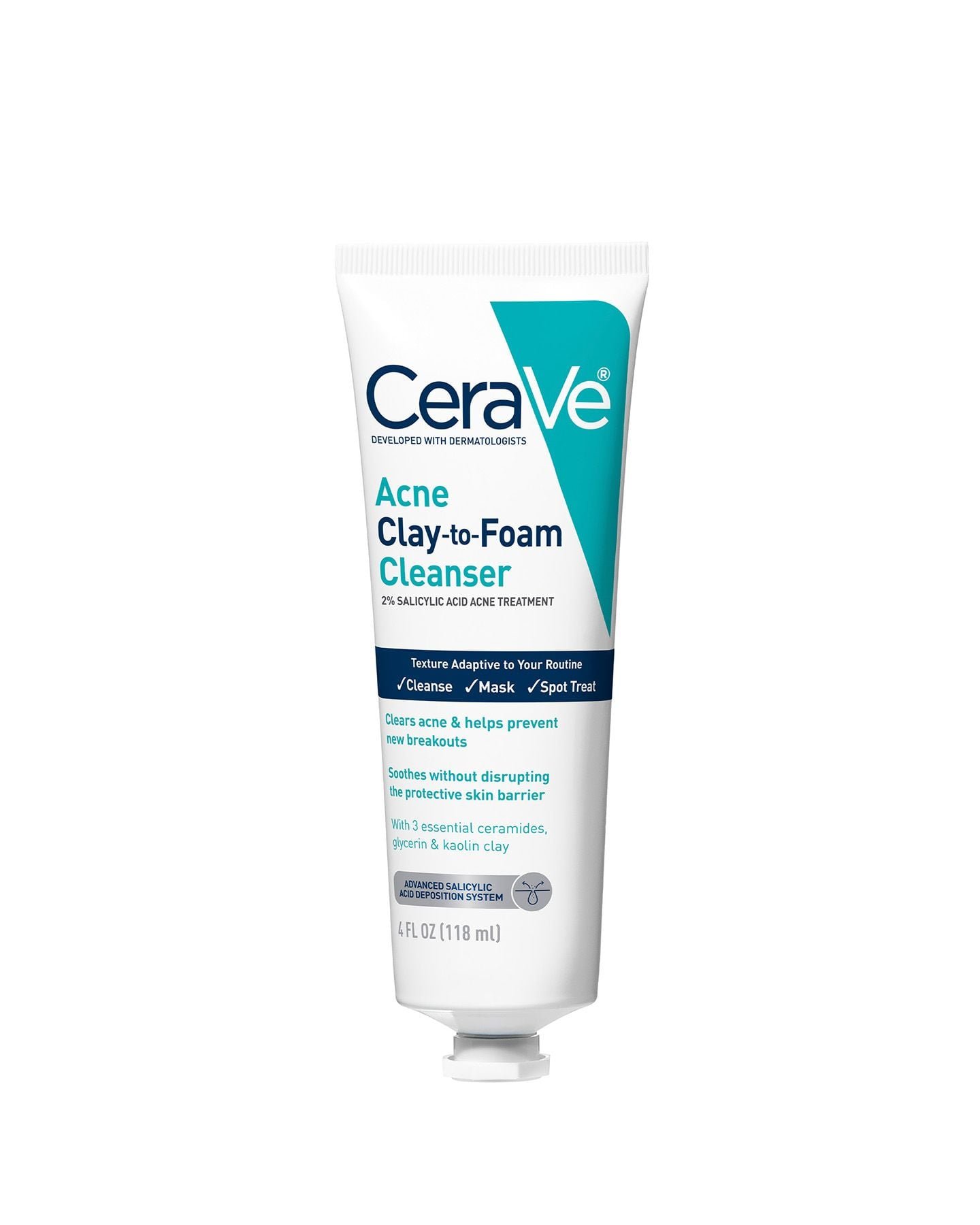 CeraVe Acne Clay-to-Foam Cleanser 118ml packaging
