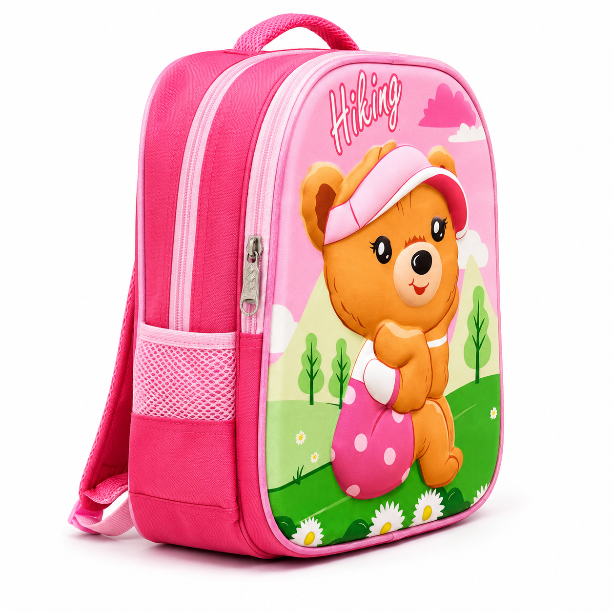 Kids' Teddy Bear Print School Backpack – Pink — view 3 of 4