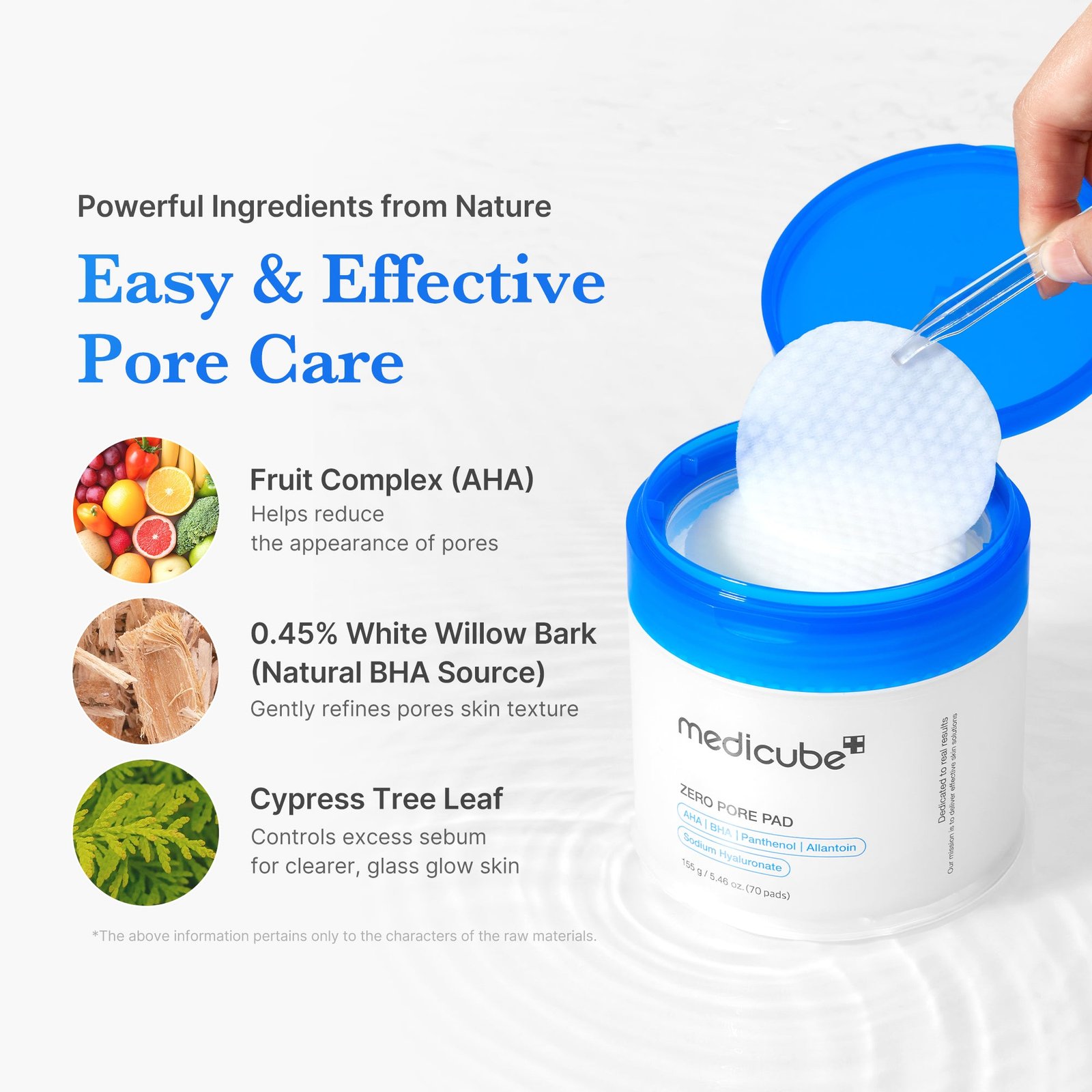 medicube Zero Pore Pad 2.0 (70 Pads) key ingredients