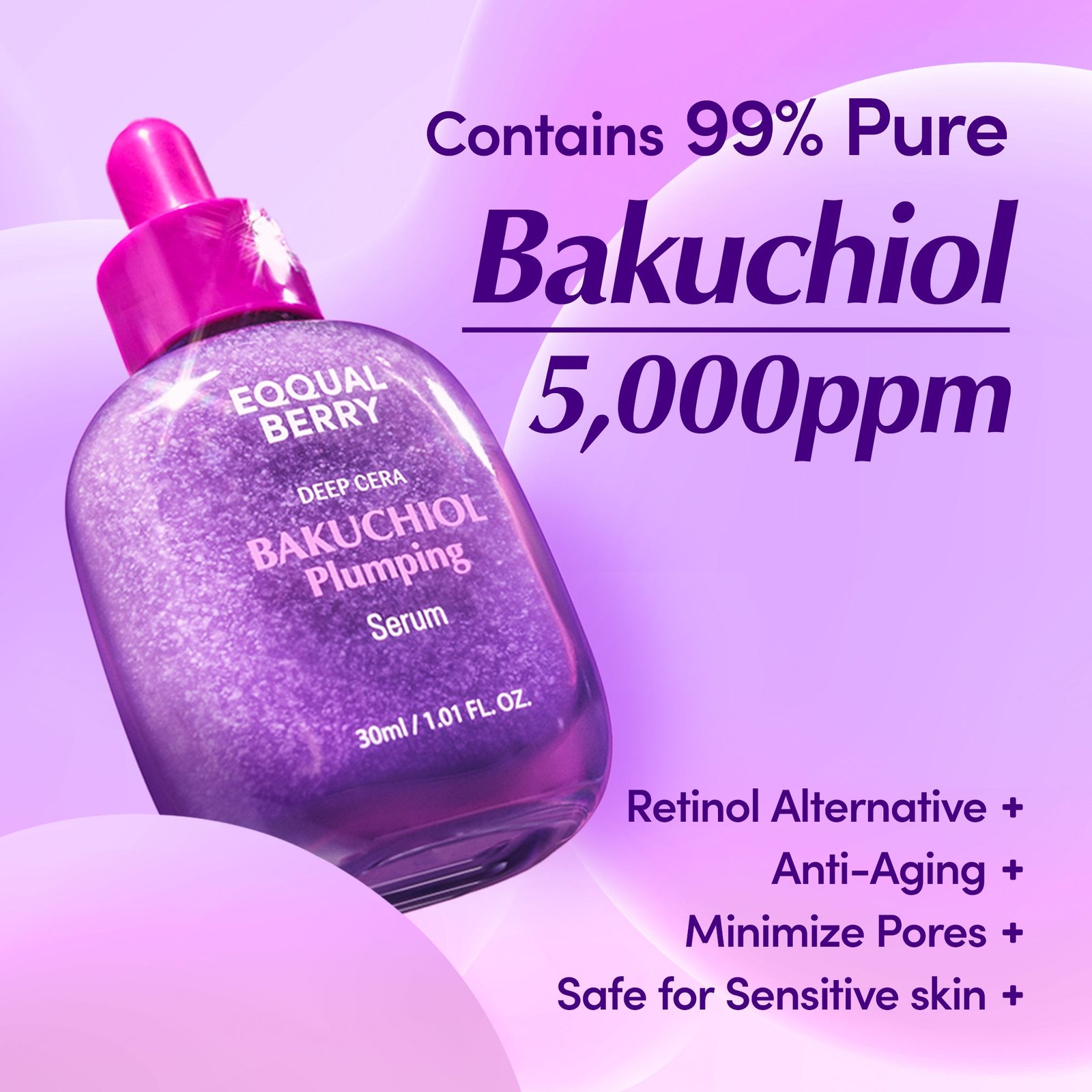 EQQUALBERRY Bakuchiol Plumping Serum 30ml — view 3 of 5