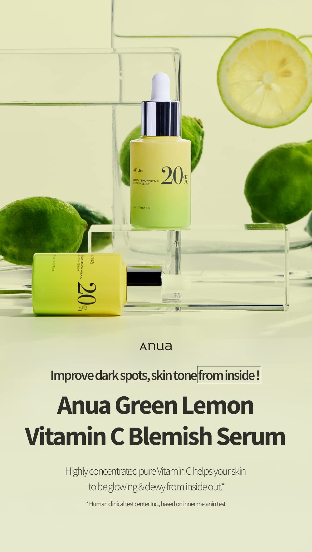 Anua Green Lemon Vita C Blemish Serum 20% 20g packaging