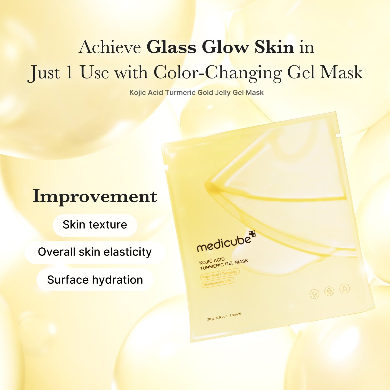 medicube Kojic Acid Turmeric Brightening Gel Mask (4 Sheets) — view 4 of 6