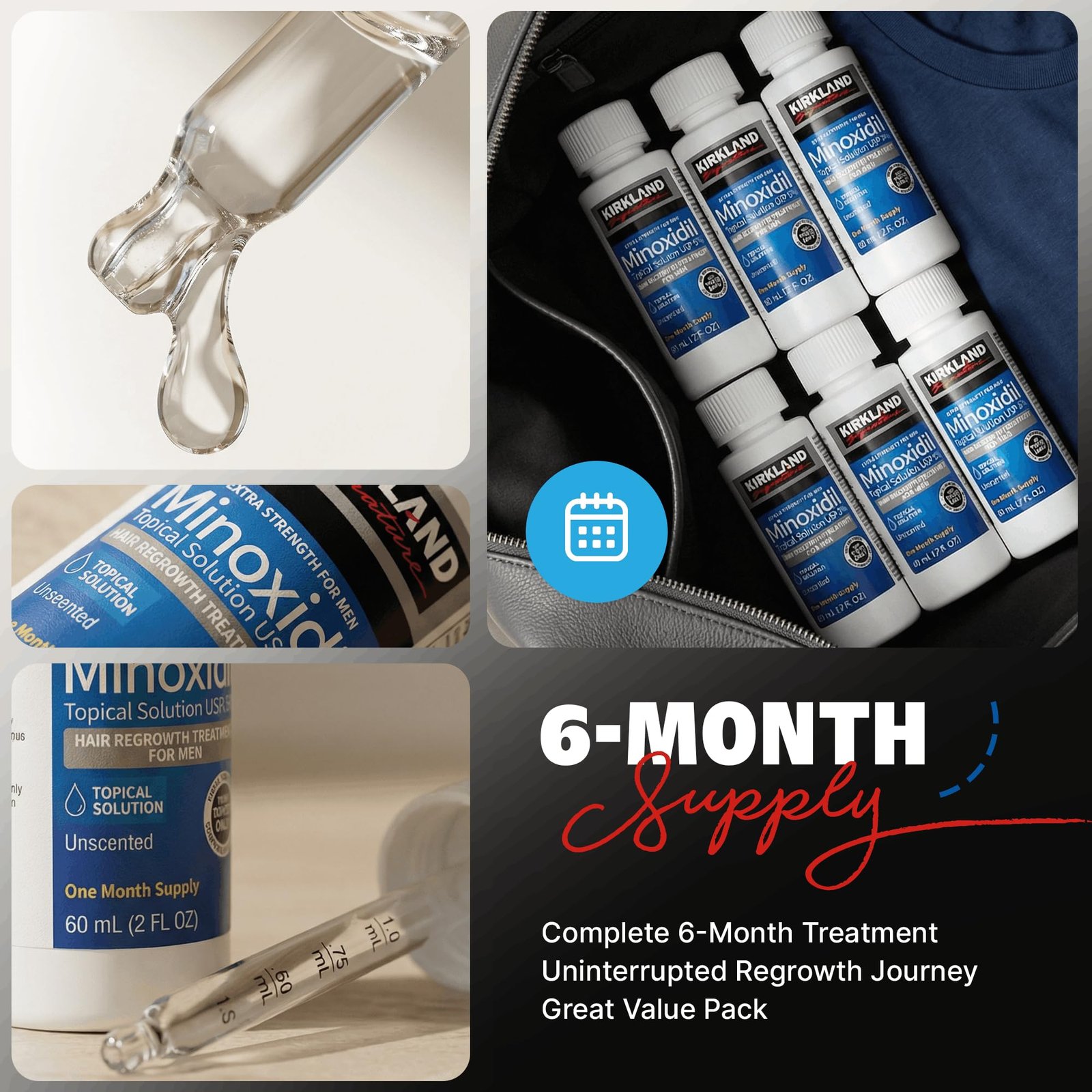 Kirkland Signature Minoxidil 5% Extra Strength for Men - 6 Month Supply — view 6 of 6