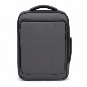 Grey multi-compartment travel backpack front view