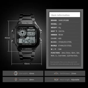 SKMEI 1335 Digital Dual Time Watch