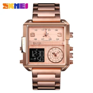 SKMEI 1584 Triple Time Analog Digital Watch