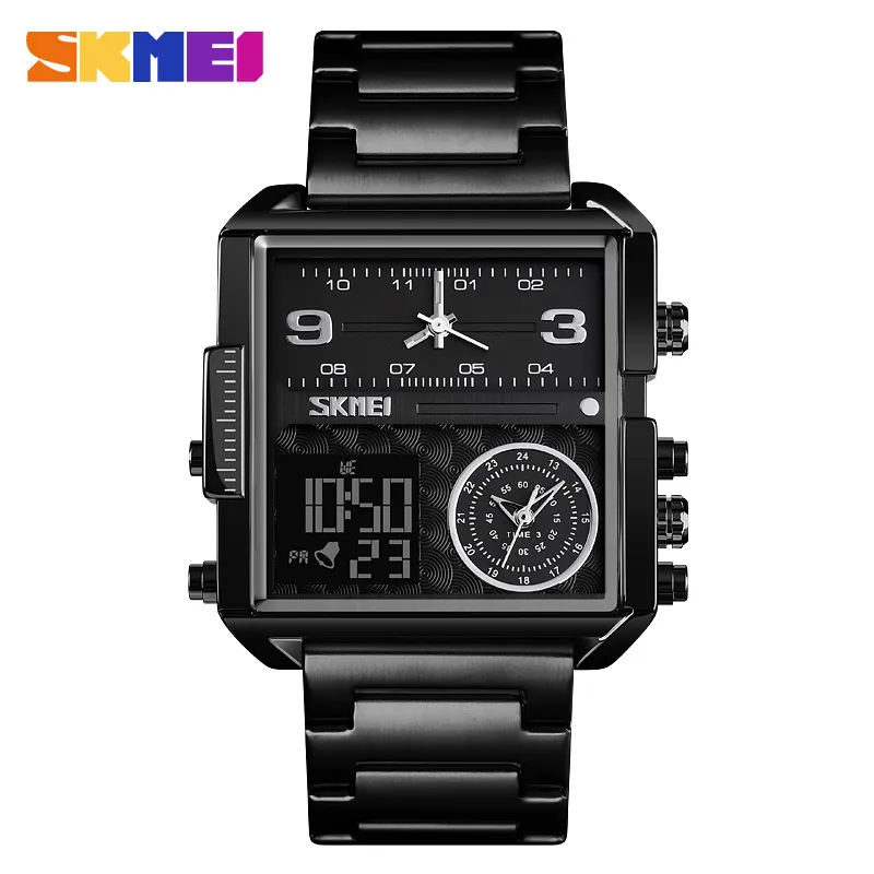 SKMEI 1584 Triple Time Analog Digital Watch