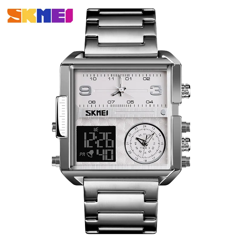 SKMEI 1584 Triple Time Analog Digital Watch