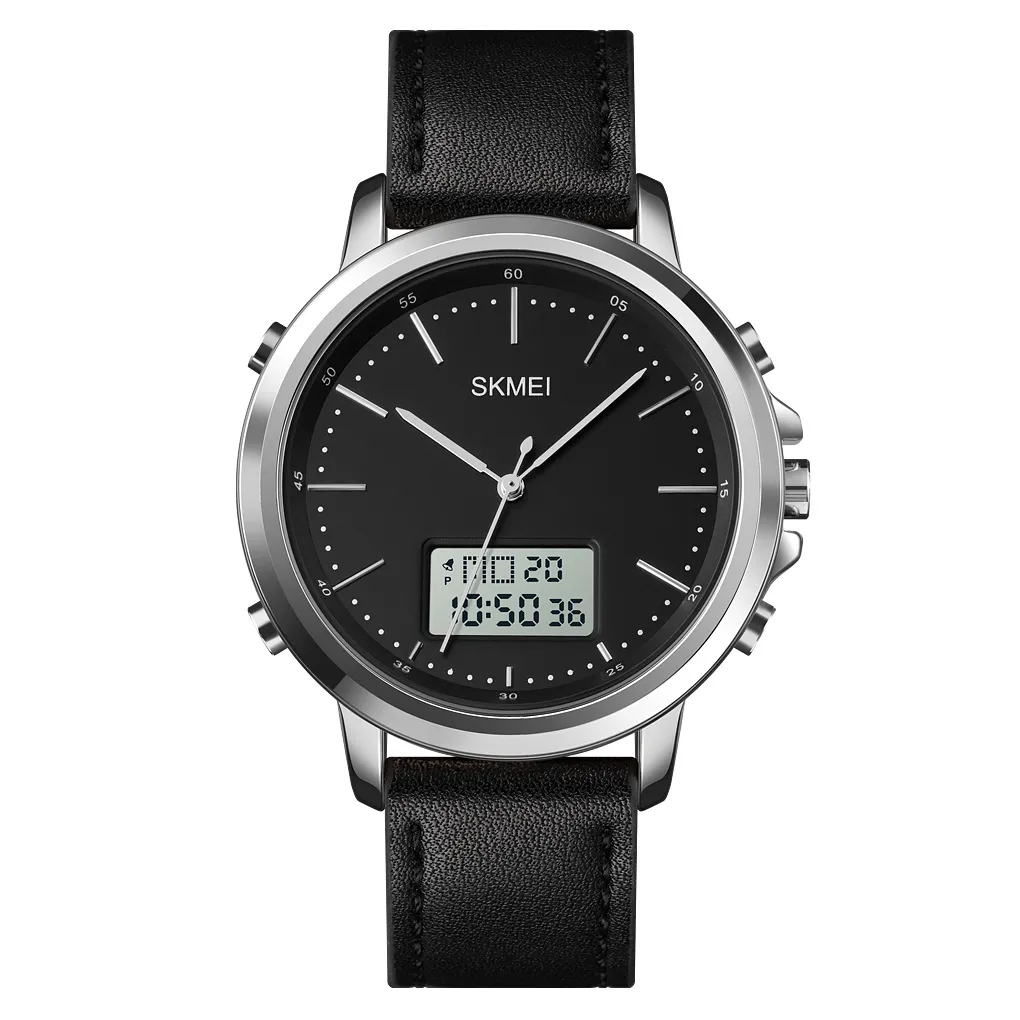 SKMEI 1652 Analog Digital Leather Watch