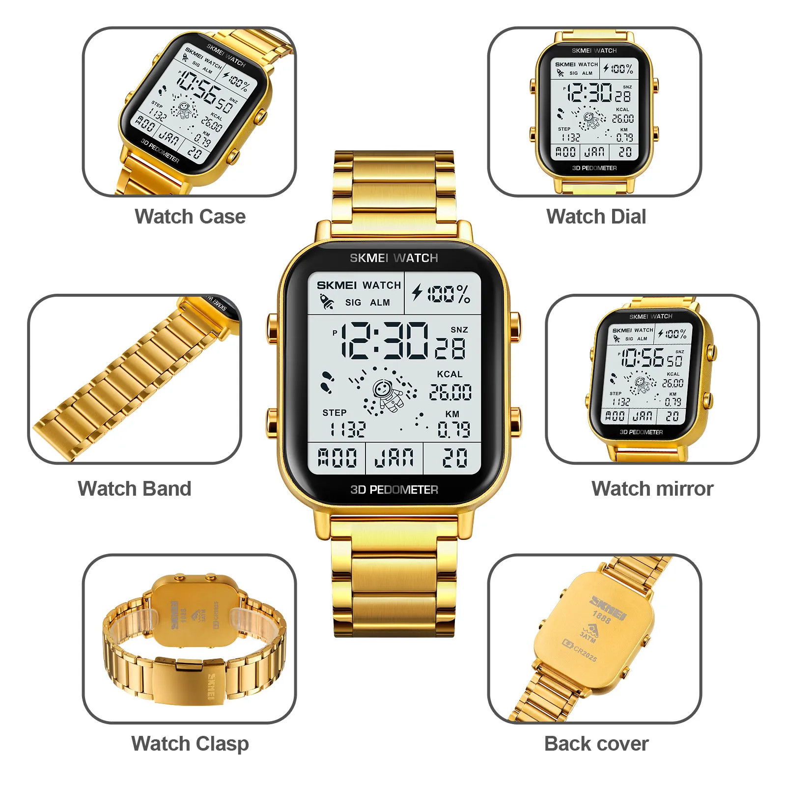 SKMEI 1888 Digital Pedometer Watch