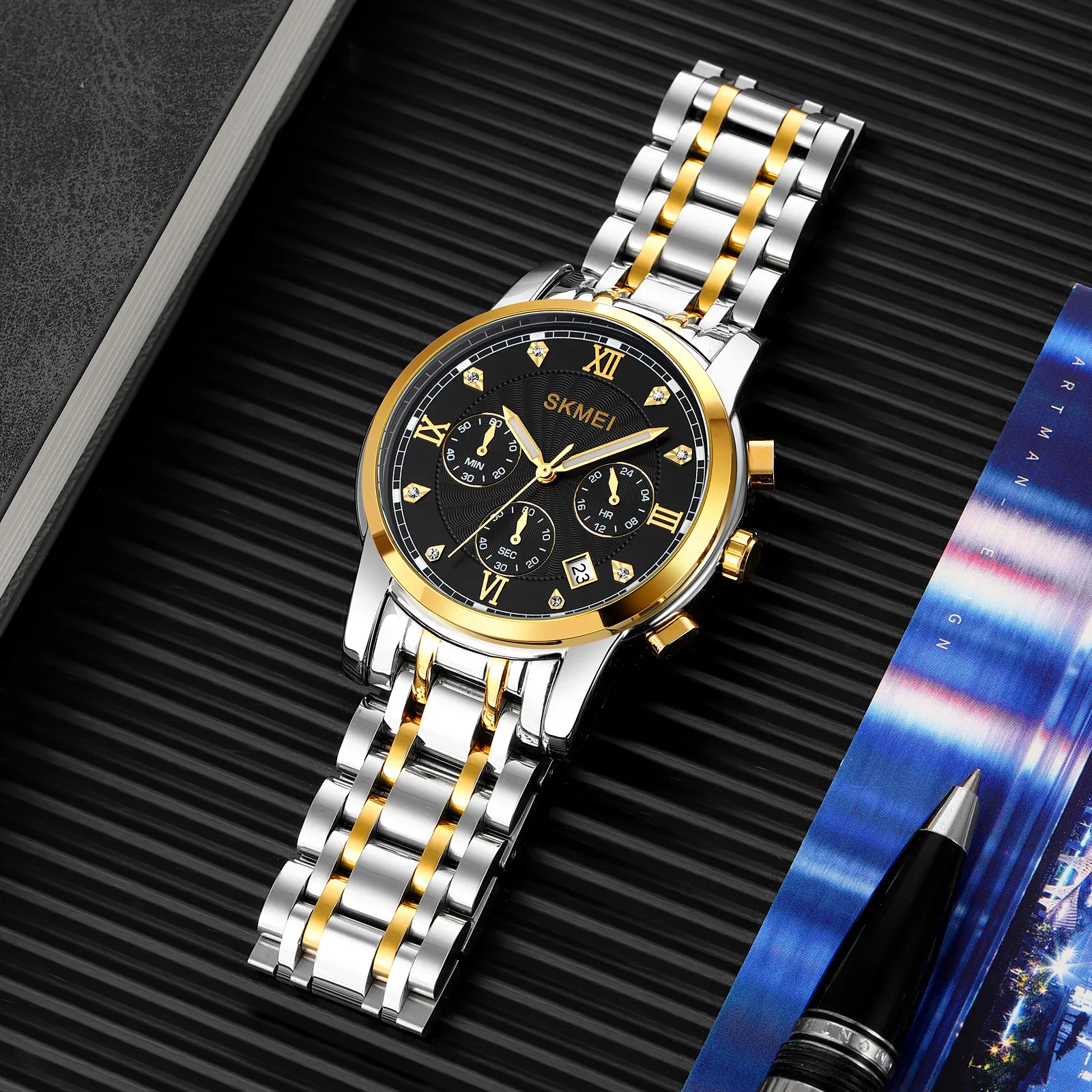SKMEI 1904 Multi-Dial Analog Quartz Watch