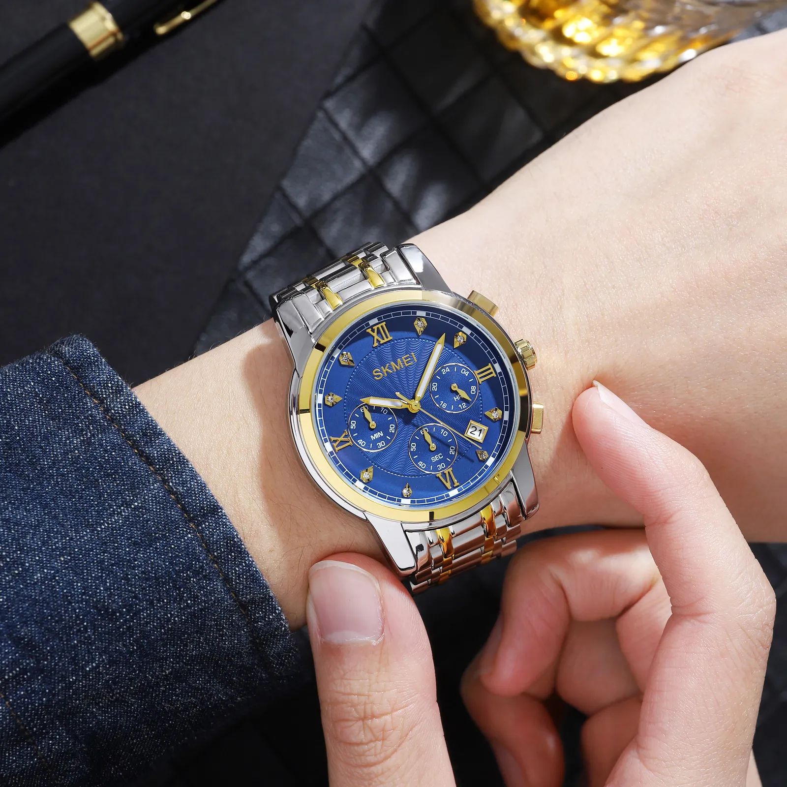 SKMEI 1904 Multi-Dial Analog Quartz Watch