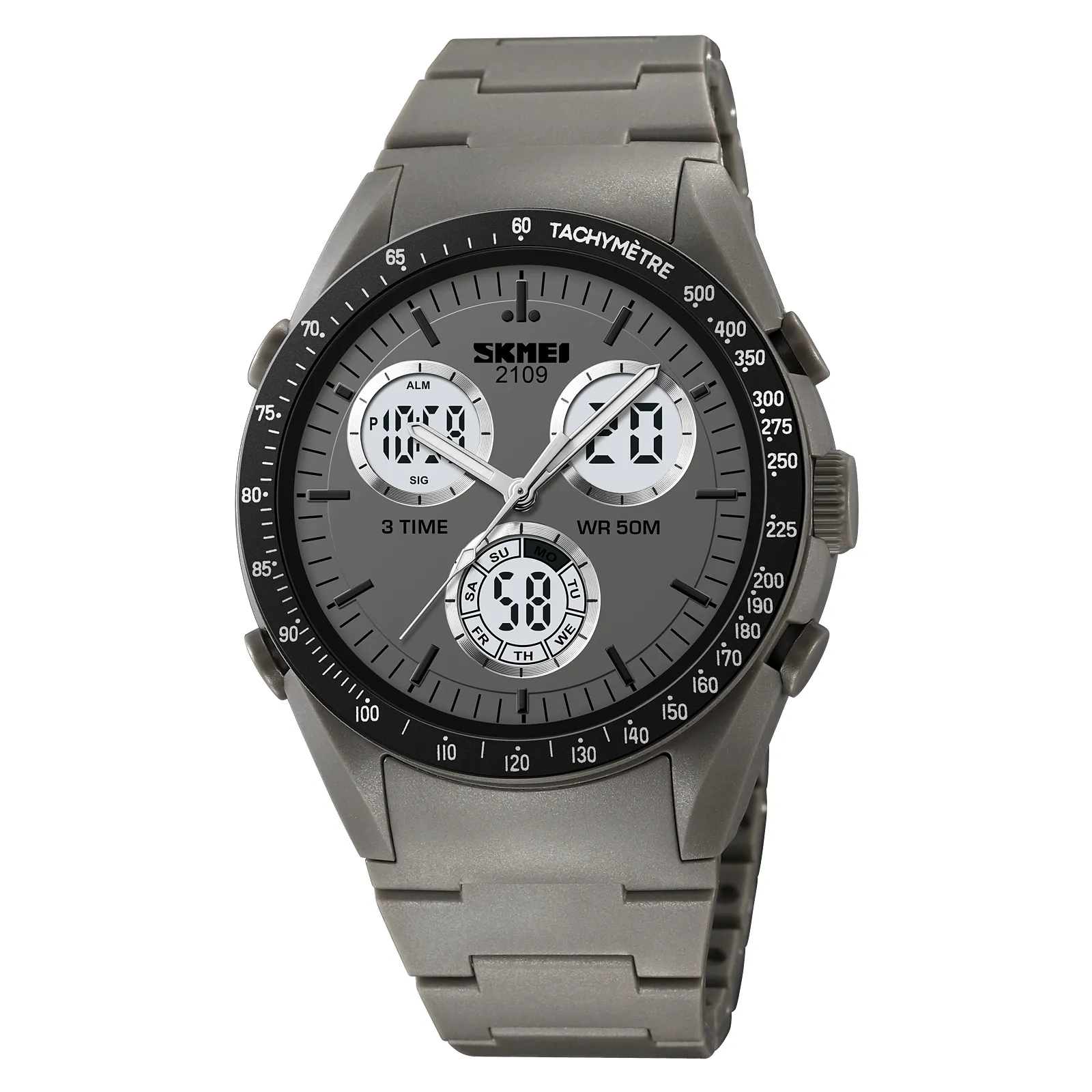 SKMEI 2109 Triple Time Analog Digital Sports Watch