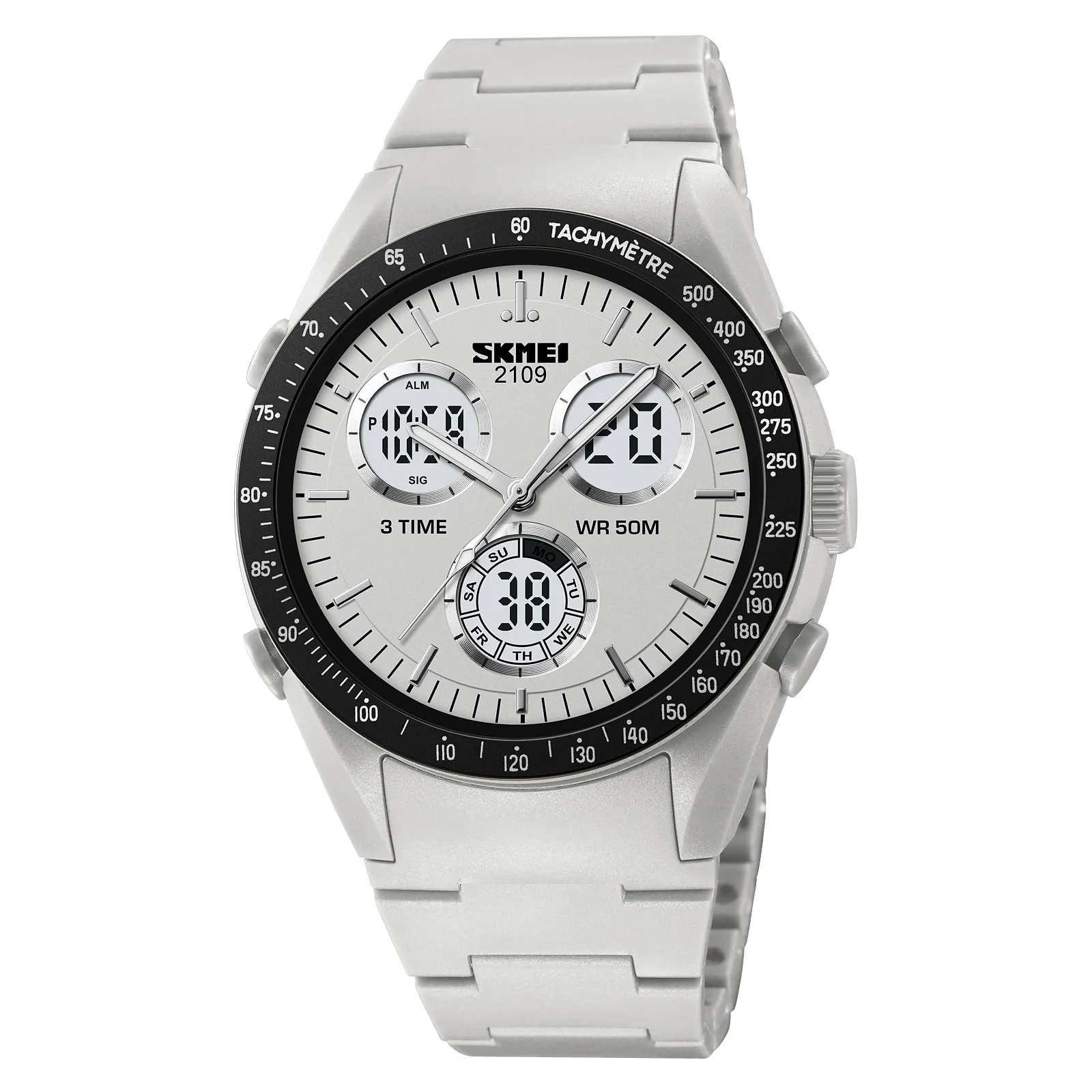 SKMEI 2109 Triple Time Analog Digital Sports Watch