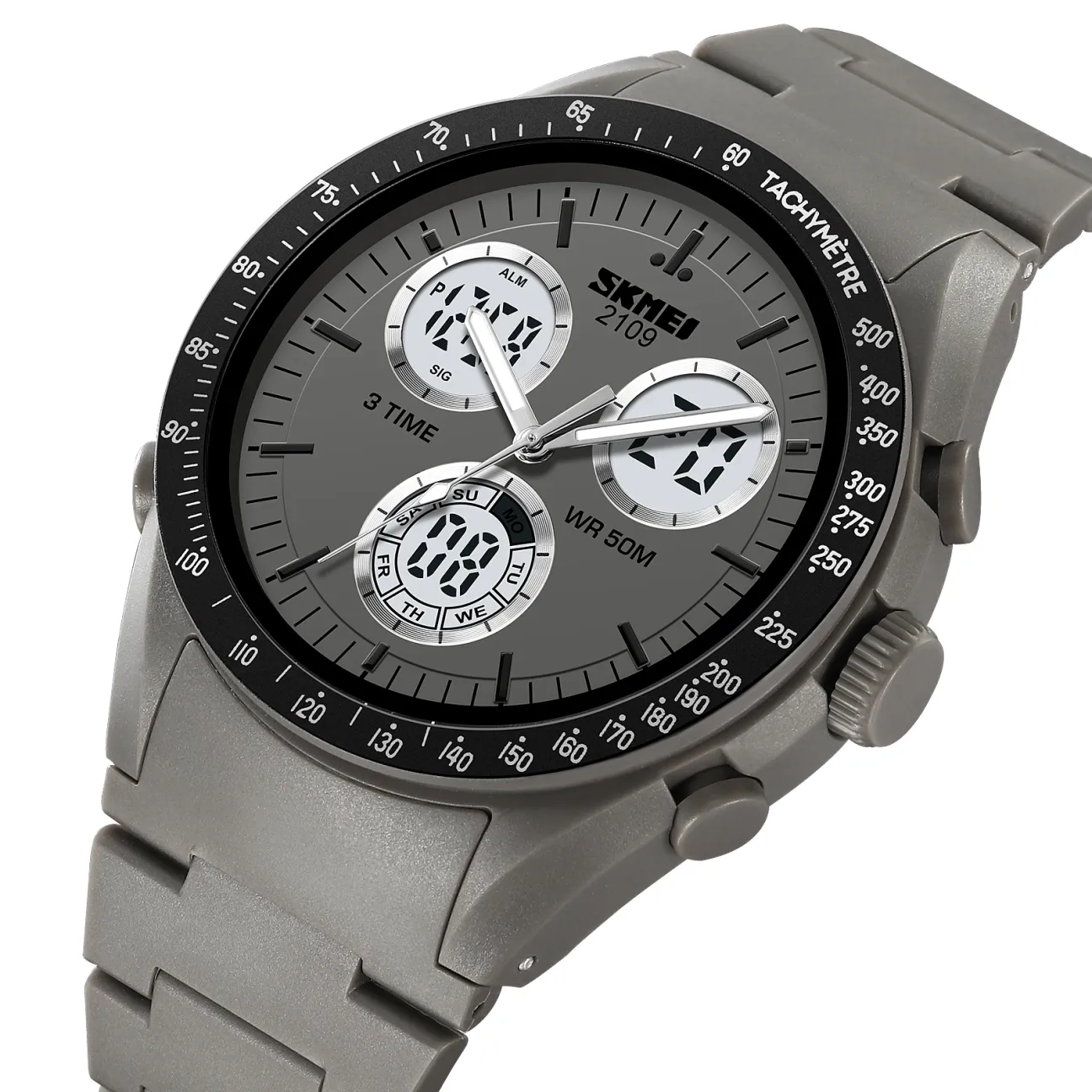 SKMEI 2109 Triple Time Analog Digital Sports Watch — view 4 of 13