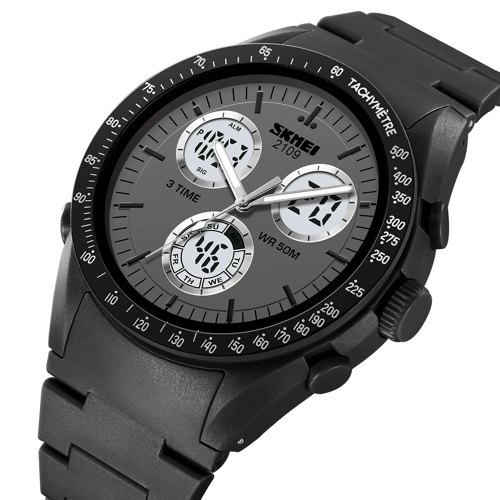 SKMEI 2109 Triple Time Analog Digital Sports Watch — view 6 of 13
