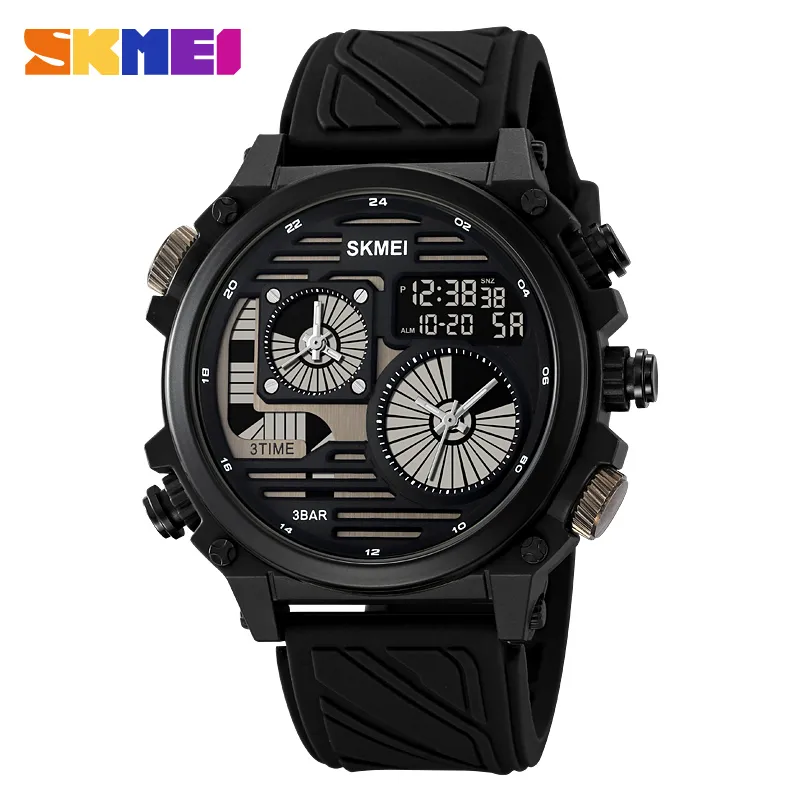 SKMEI 2202 Triple Time Analog Digital Sports Watch