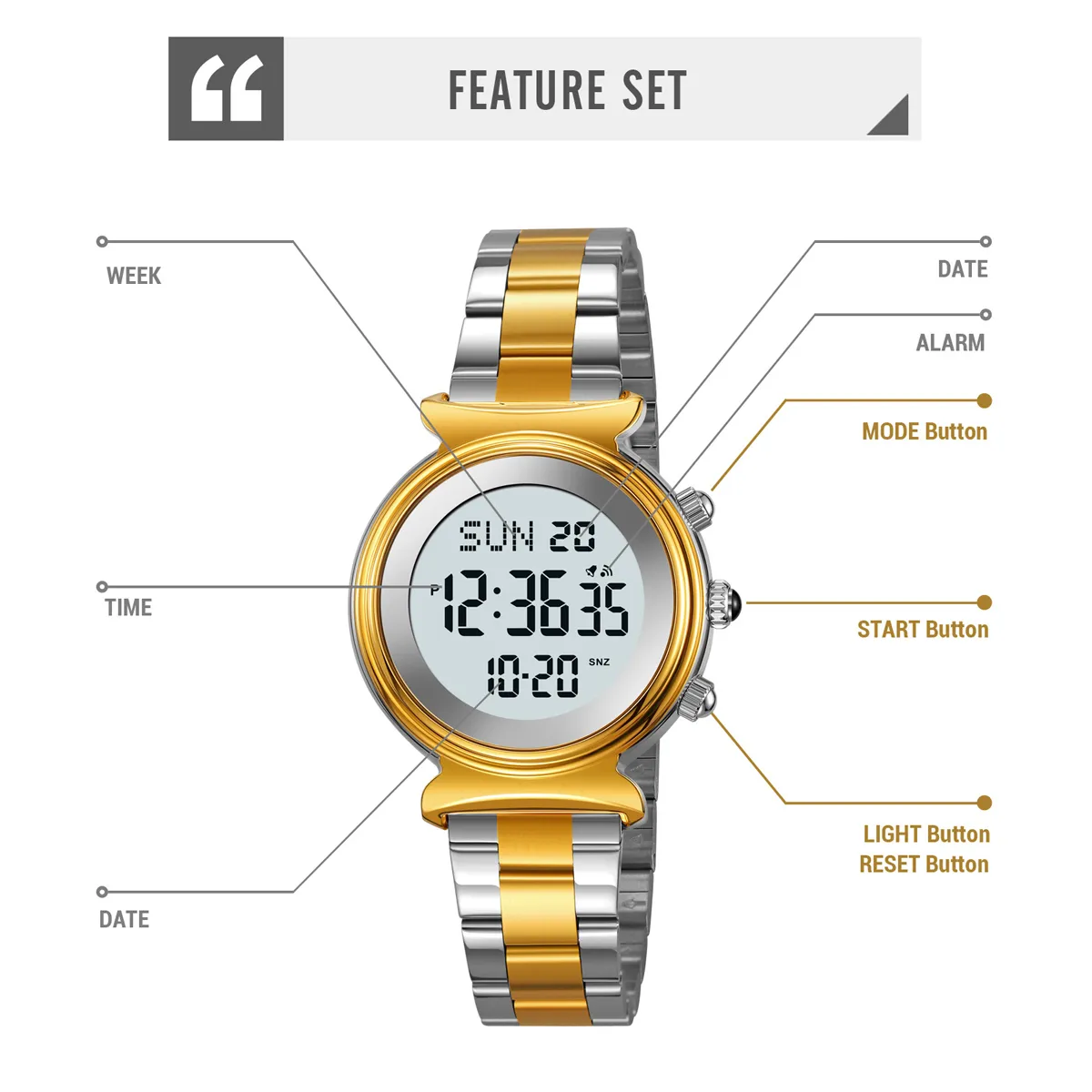 SKMEI 2408 Digital Azan Prayer Watch