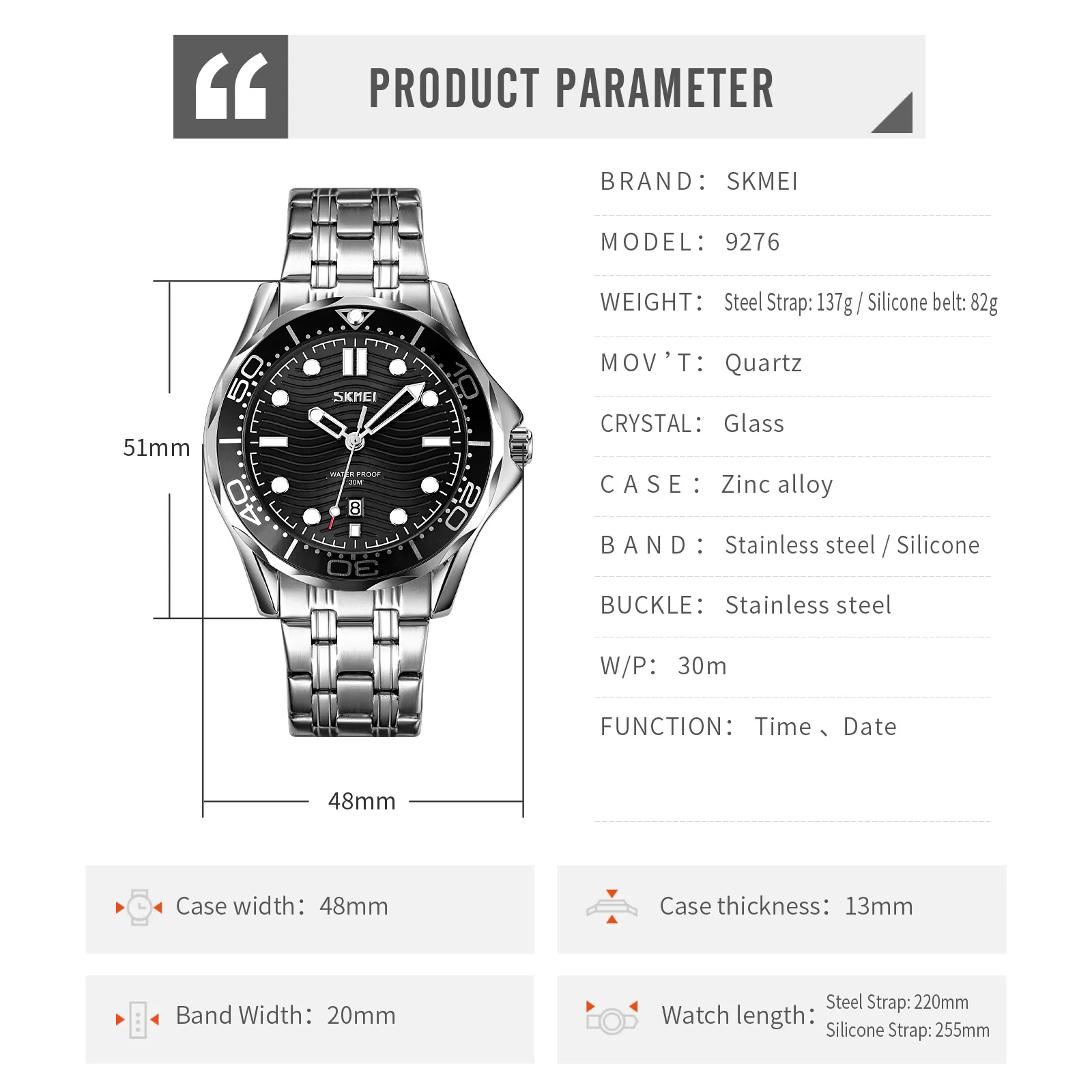 SKMEI 9276 Diver Style Analog Quartz Watch — view 5 of 5