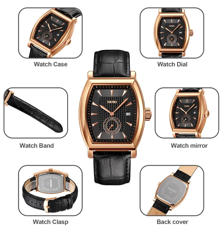 SKMEI 9306 Analog Leather Watch