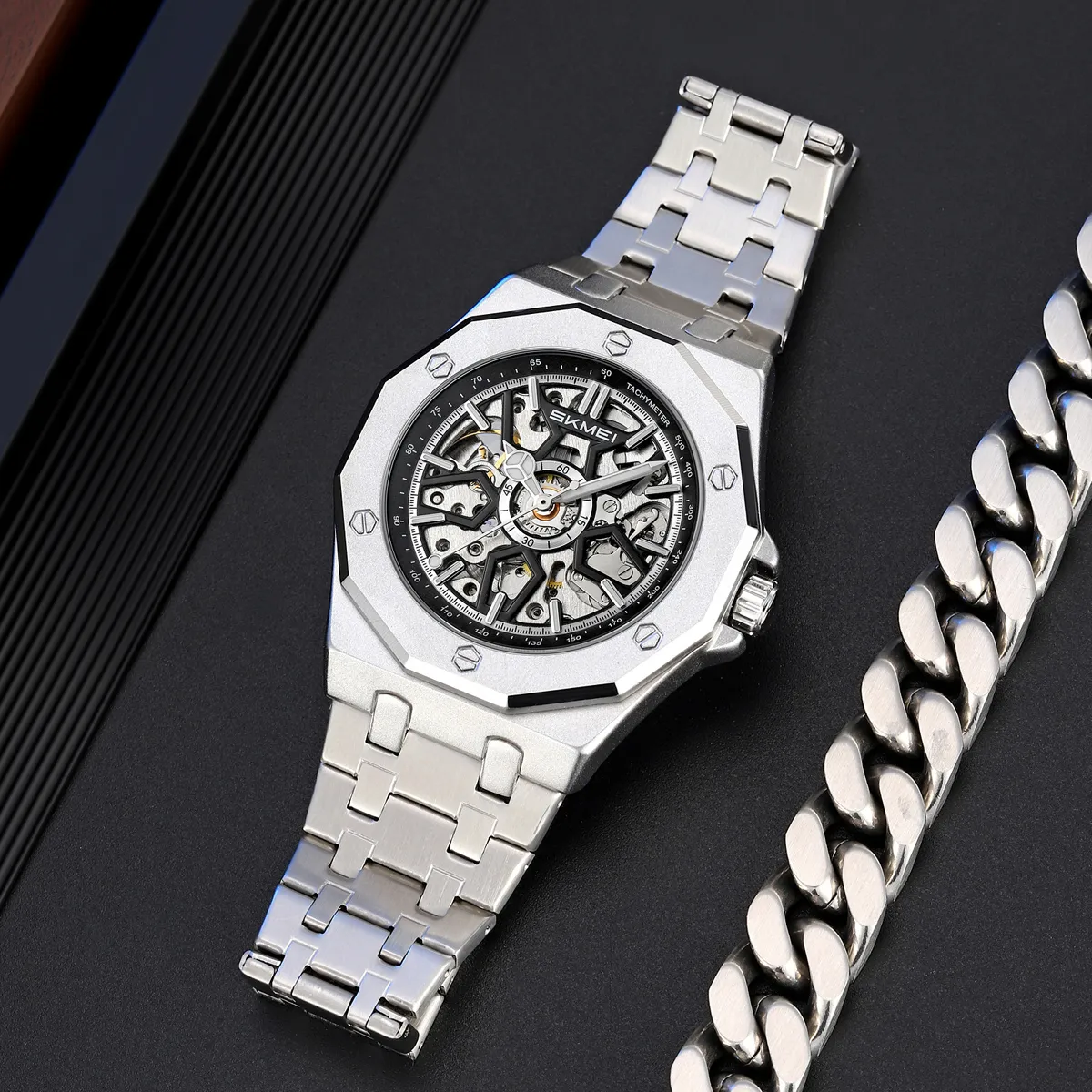 SKMEI M036 Automatic Mechanical Skeleton Watch