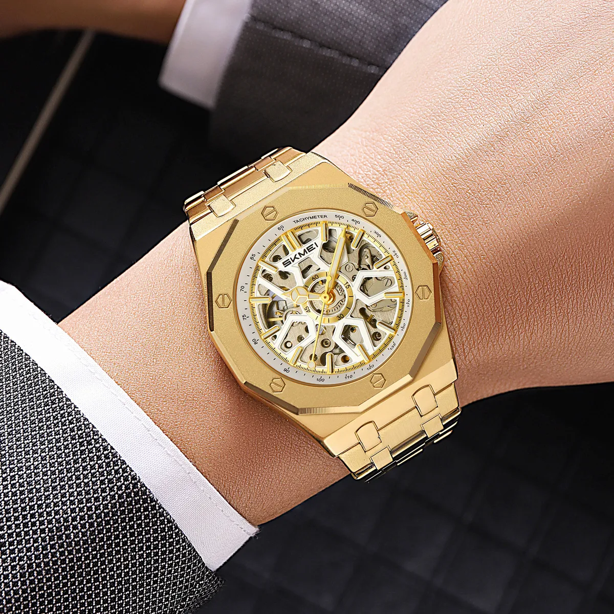 SKMEI M036 Automatic Mechanical Skeleton Watch