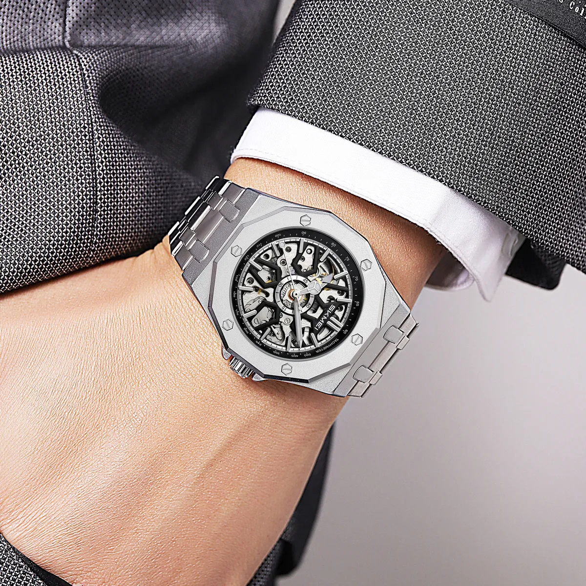 SKMEI M036 Automatic Mechanical Skeleton Watch
