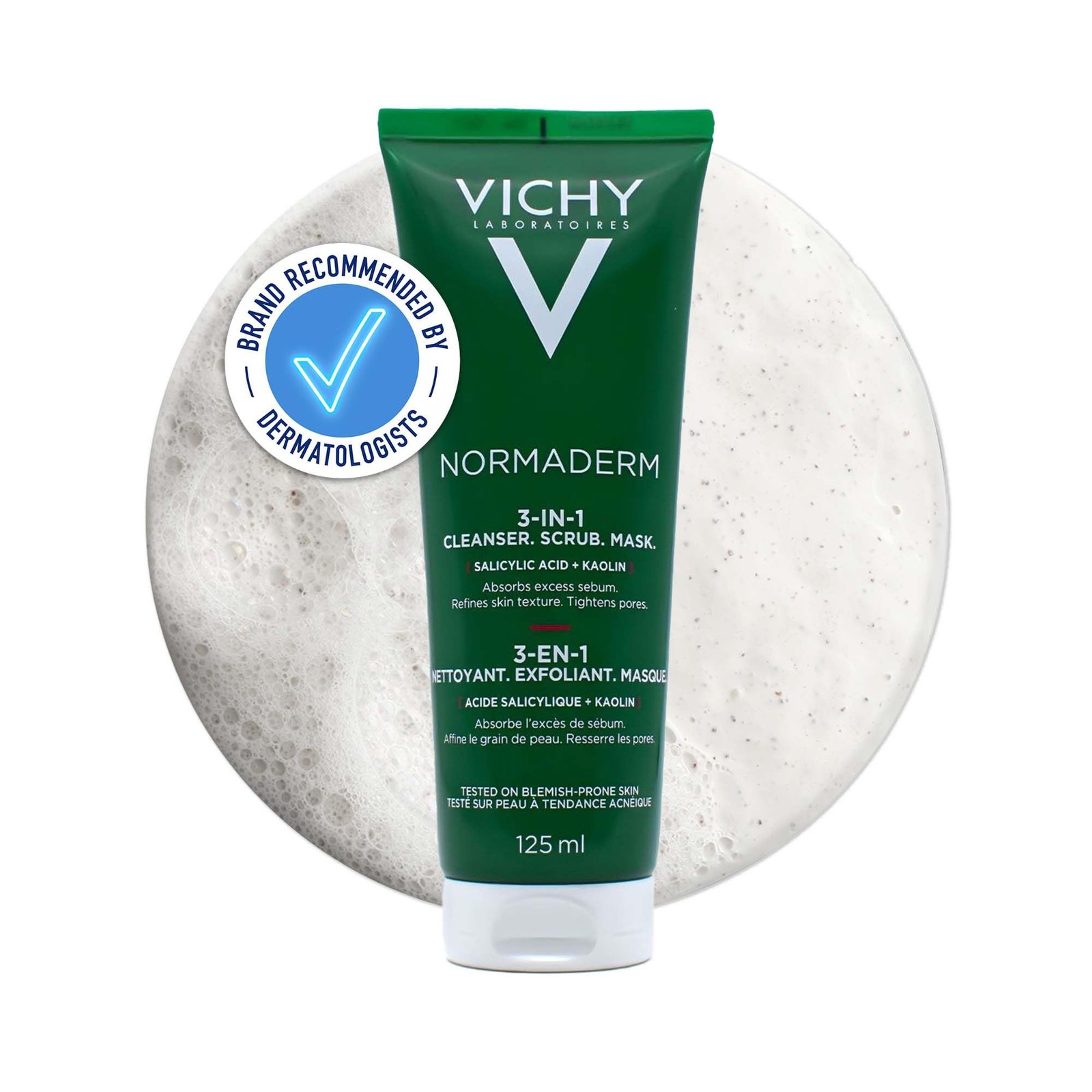 Vichy Normaderm 3-in-1 Cleanser Scrub Mask 125ml