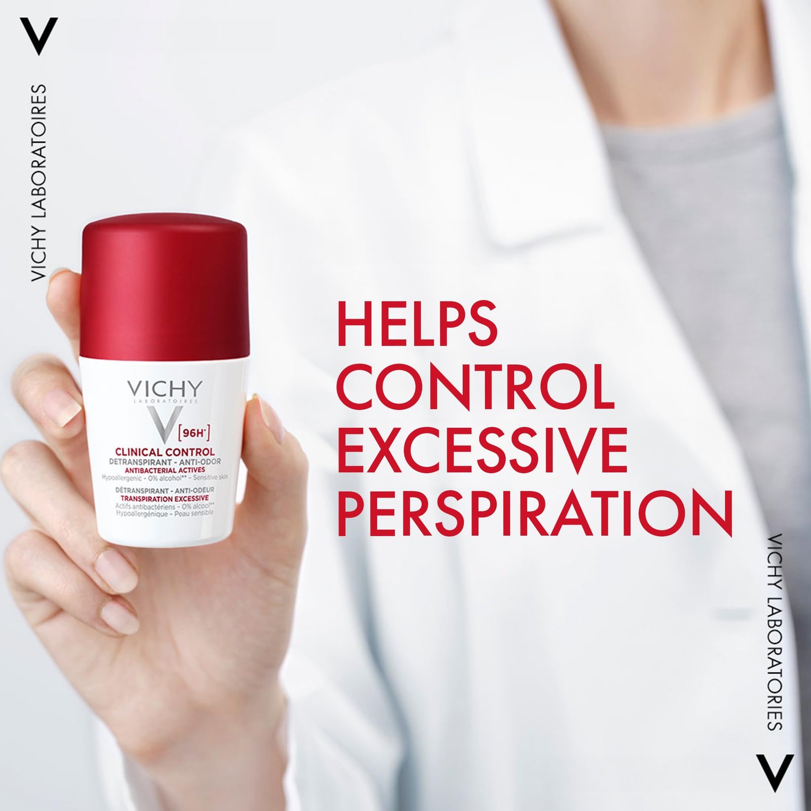 Vichy Clinical Control 96H Anti-Perspirant Roll-On 50ml in use
